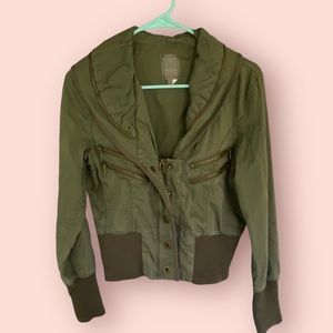 Soho green zip motorcycle jacket